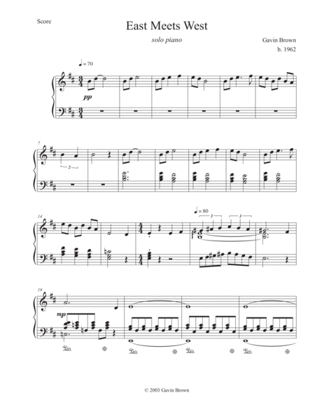 Free Sheet Music East Meets West