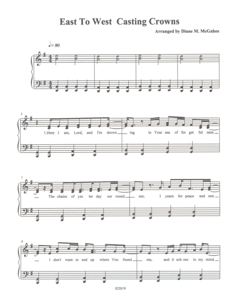 Free Sheet Music East To West