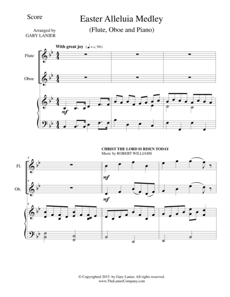 Free Sheet Music Easter Alleluia Medley Trio Flute Oboe Piano Score And Parts