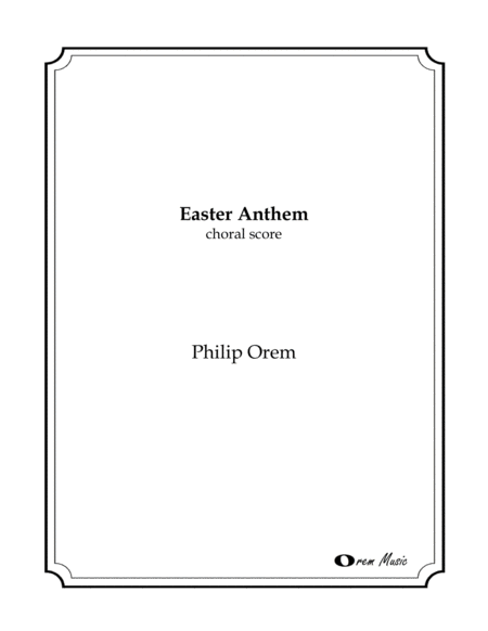 Easter Anthem Choral Score Sheet Music