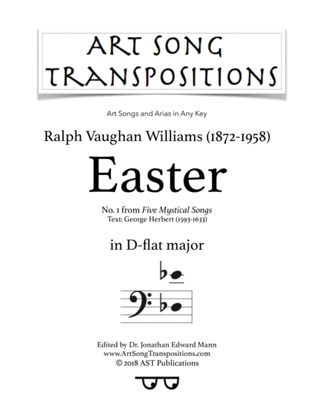 Easter D Flat Major Bass Clef Sheet Music