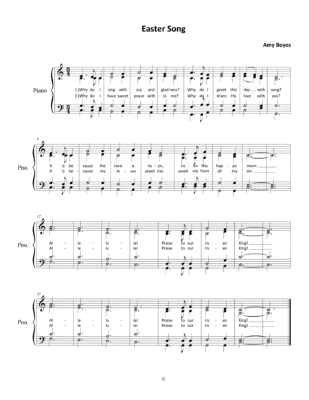 Easter Song For Children Sheet Music