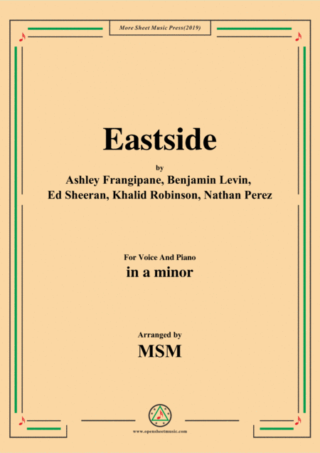 Eastside In A Minor For Voice And Piano Sheet Music