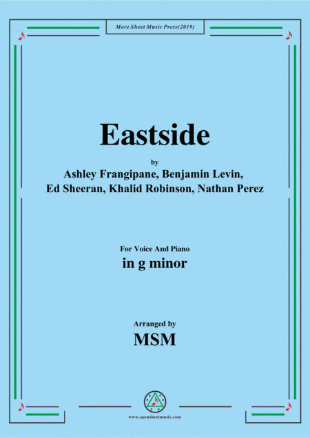 Free Sheet Music Eastside In G Minor For Voice And Piano