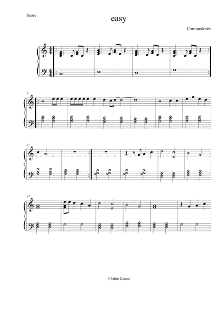 Free Sheet Music Easy By The Commodores Easy Piano