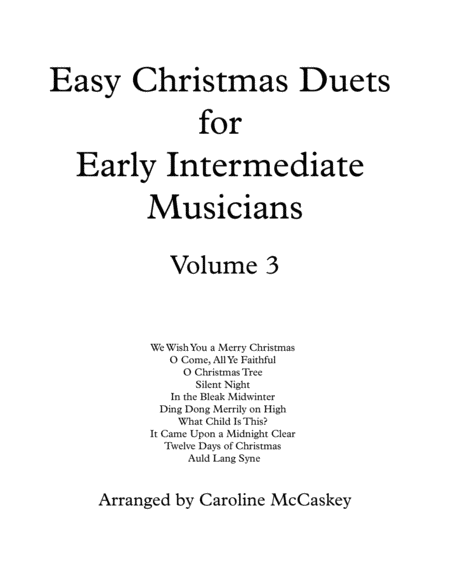 Free Sheet Music Easy Christmas Duets For Early Intermediate Bass Duet Volume 3