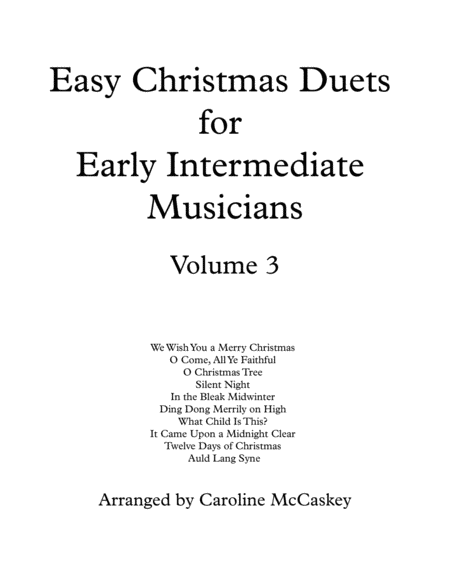 Easy Christmas Duets For Early Intermediate Cello And Bass Duet Volume 3 Sheet Music