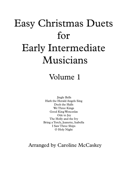 Free Sheet Music Easy Christmas Duets For Early Intermediate Violin And Bass Volume 1
