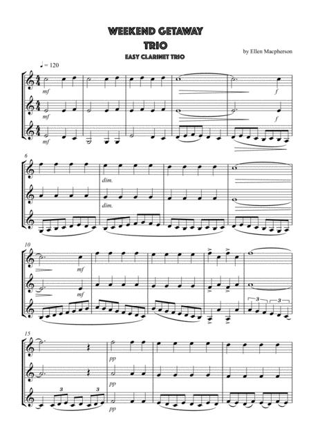 Easy Clarinet Trio Weekend Getaway Sheet Music