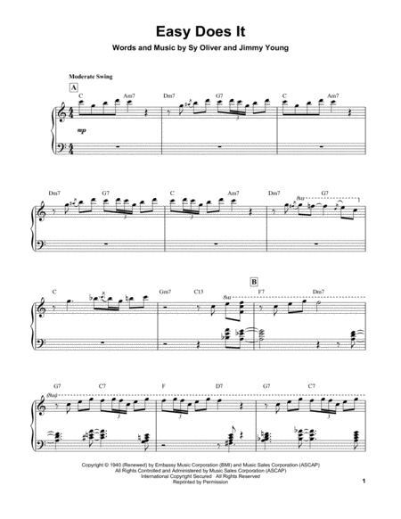 Easy Does It Sheet Music