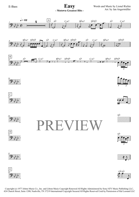 Free Sheet Music Easy For Jazz Combo Transcription Of The Original The Commodores Lionel Richie Recording