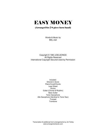 Easy Money Arranged For 7 8 Piece Horn Band Sheet Music