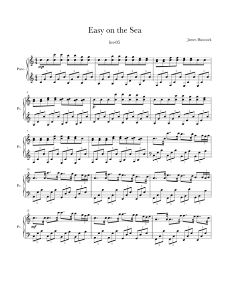 Easy On The Sea Sheet Music