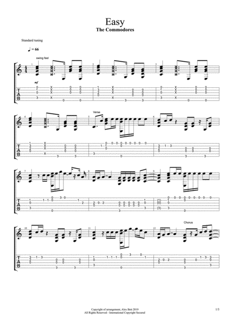 Free Sheet Music Easy Solo Fingerstyle Guitar