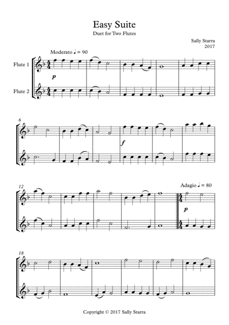 Easy Suite Flute Duet Sheet Music