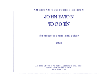 Eaton Tocotn Sheet Music