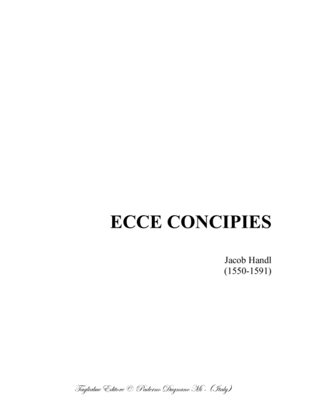 Free Sheet Music Ecce Concipies J Handl For Satb Choir