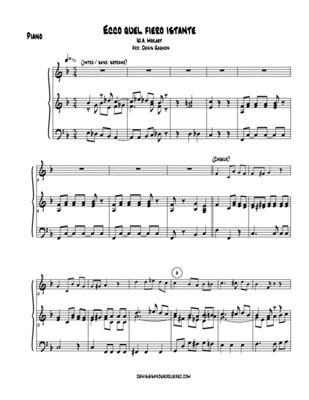 Free Sheet Music Ecco Quel Fiero Intante Partition De Piano Dtaille