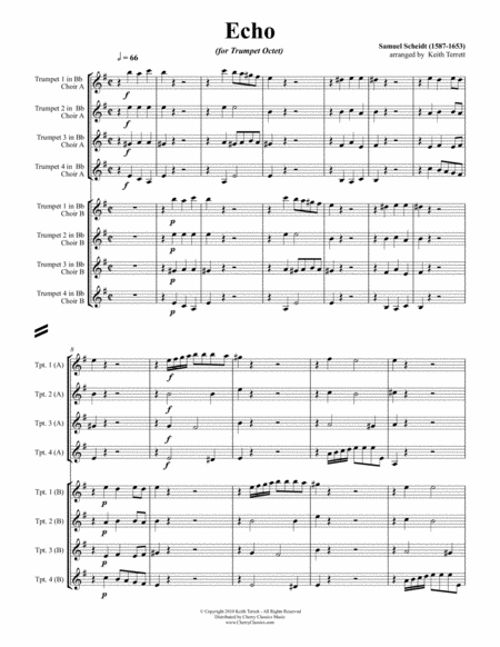 Echo For 8 Part Trumpet Ensemble Sheet Music