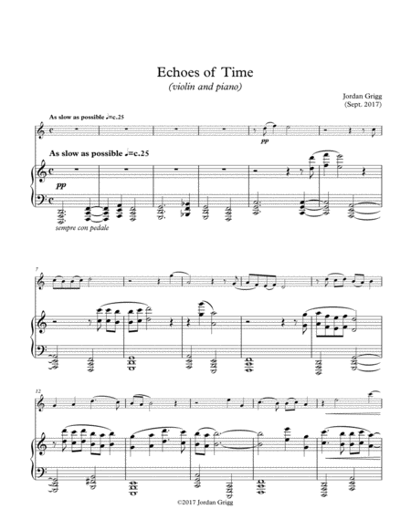 Echoes Of Time Violin And Piano Sheet Music