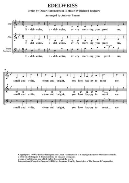 Edelweiss A Cappella Sab Sheet Music