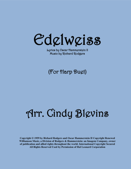 Edelweiss Arranged For Harp Duet Piano Can Play Too Sheet Music