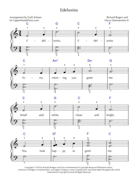 Free Sheet Music Edelweiss Easy