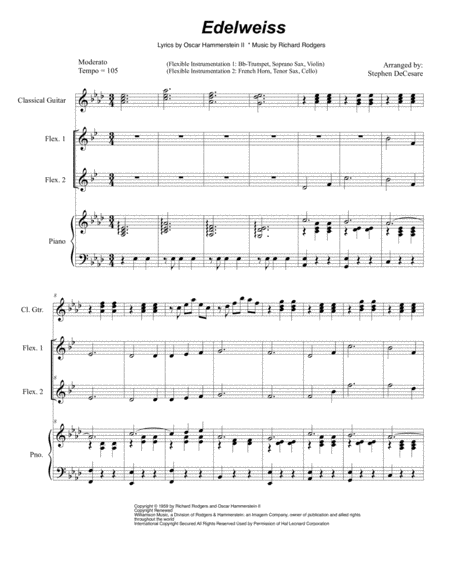 Edelweiss For Flexible Instrumentation Sheet Music