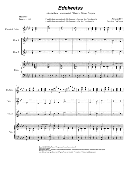 Edelweiss For Flexible Treble Instrumentation Sheet Music