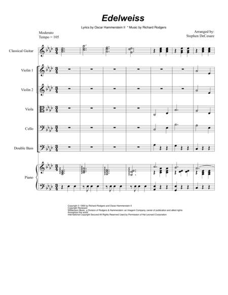 Edelweiss For String Orchestra Sheet Music