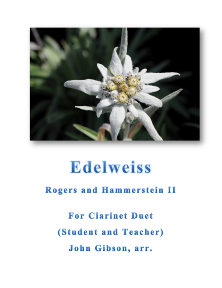 Edelweiss For Teacher Student Clarinet Duet Sheet Music