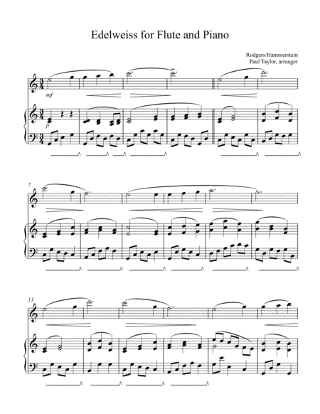 Edelweiss For Violin And Piano Sheet Music