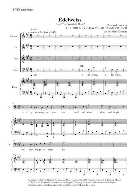 Edelweiss Satb And Piano Sheet Music