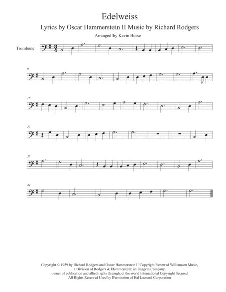 Edelweiss Trombone Sheet Music