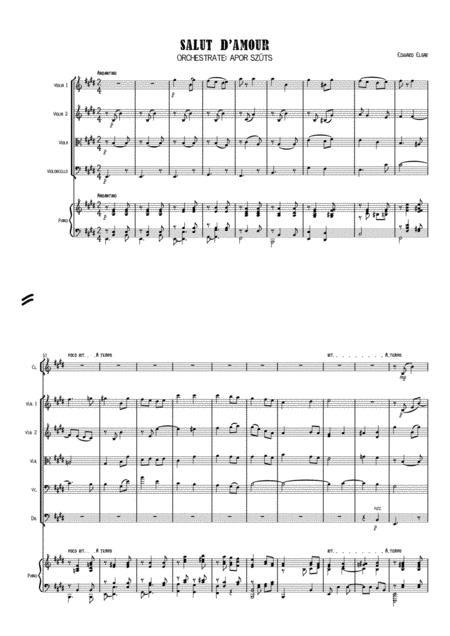 Edward Elgar Salut D Amour Arrangement For Chamber Group Sheet Music