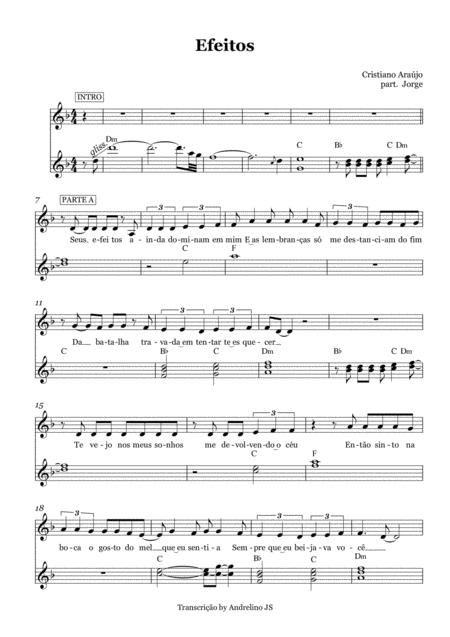 Free Sheet Music Efeitos Cristiano Arajo Partitura E Cifra