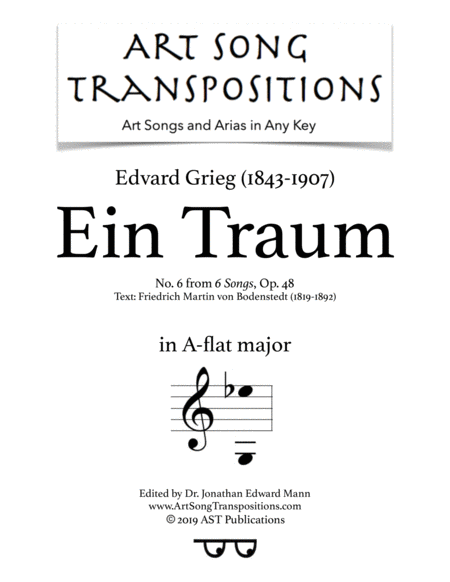 Free Sheet Music Ein Traum Op 48 No 6 A Flat Major