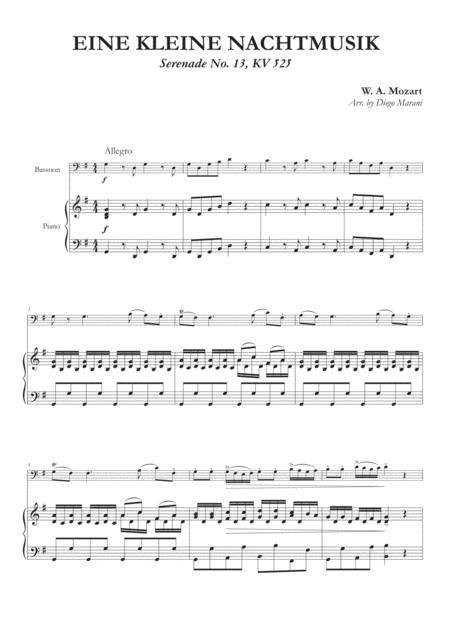 Eine Kleine Nachtmusik 1st Mov For Bassoon And Piano Sheet Music