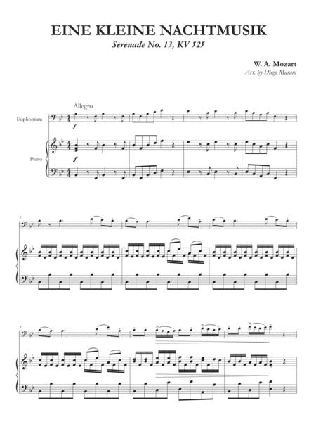 Eine Kleine Nachtmusik 1st Mov For Euphonium And Piano Sheet Music