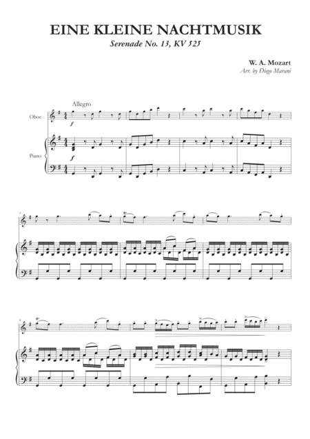 Eine Kleine Nachtmusik 1st Mov For Oboe And Piano Sheet Music