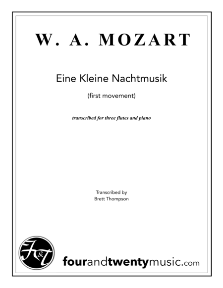 Eine Kleine Nachtmusik First Movement For Three Flutes Piano Sheet Music