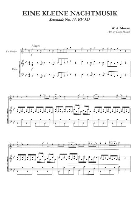 Eine Kleine Nachtmusik For Alto Saxophone And Piano Sheet Music