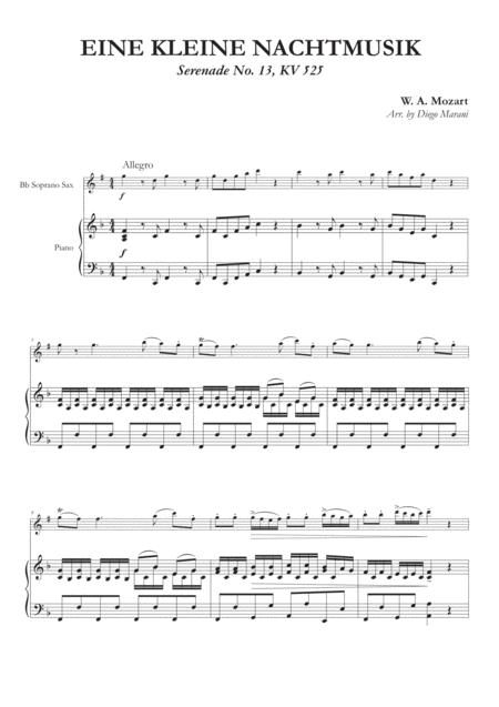 Eine Kleine Nachtmusik For Soprano Saxophone And Piano Sheet Music