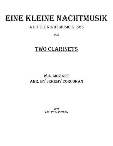 Eine Kleine Nachtmusik For Two Clarinets Sheet Music