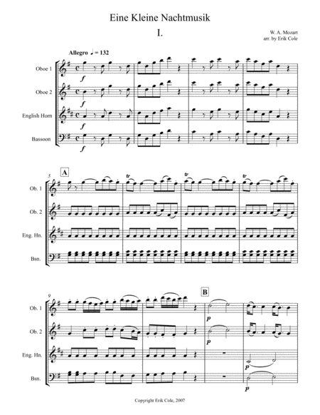 Eine Kleine Nachtmusik Mvt 1 Sheet Music