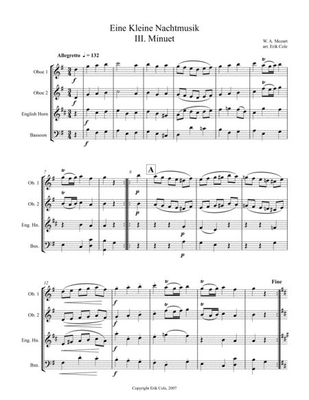 Free Sheet Music Eine Kleine Nachtmusik Mvt 3