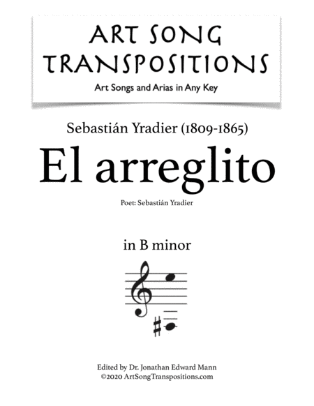 El Arreglito Transposed To B Minor Sheet Music