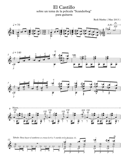 Free Sheet Music El Castillo