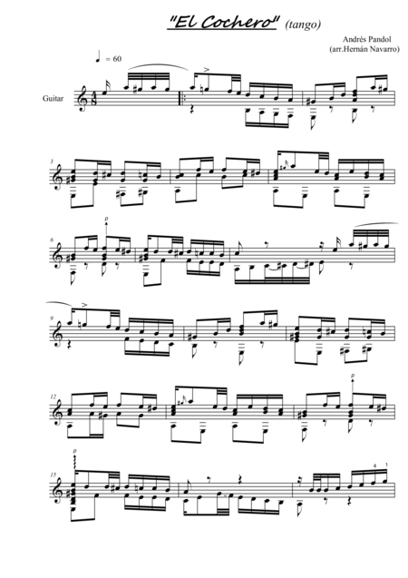 El Cochero Sheet Music