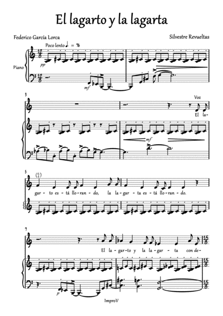 Free Sheet Music El Lagarto Y La Lagarta